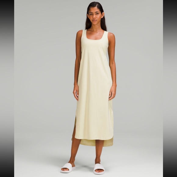 NWT lululemon pima cotton open-back midi dress - Picture 2 of 5